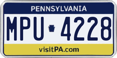 PA license plate MPU4228