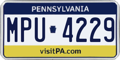 PA license plate MPU4229