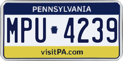 PA license plate MPU4239
