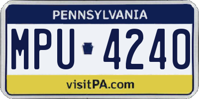 PA license plate MPU4240