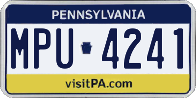 PA license plate MPU4241