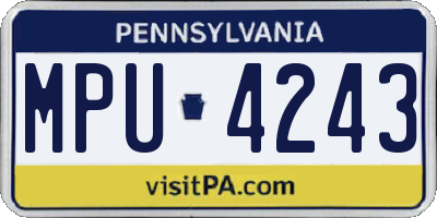 PA license plate MPU4243