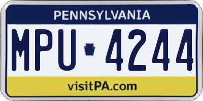 PA license plate MPU4244