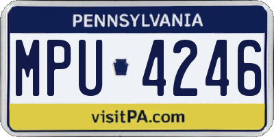 PA license plate MPU4246