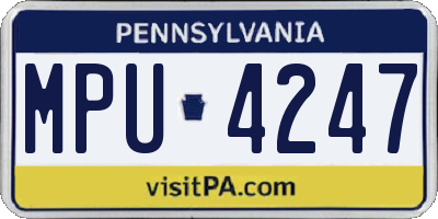 PA license plate MPU4247