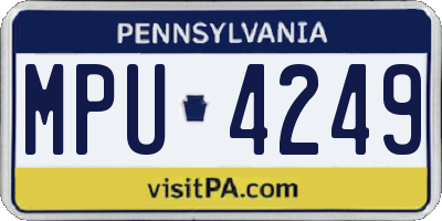 PA license plate MPU4249