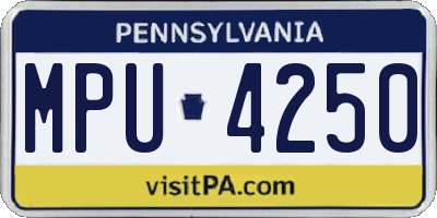 PA license plate MPU4250