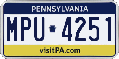 PA license plate MPU4251