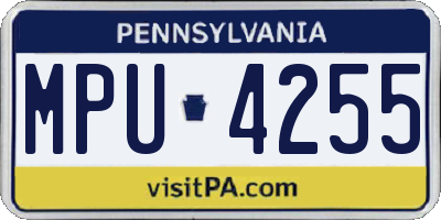 PA license plate MPU4255
