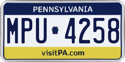 PA license plate MPU4258