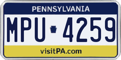 PA license plate MPU4259