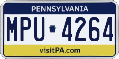PA license plate MPU4264