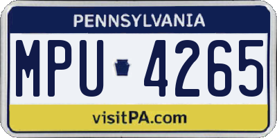 PA license plate MPU4265