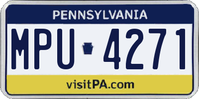 PA license plate MPU4271