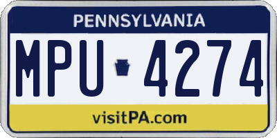 PA license plate MPU4274