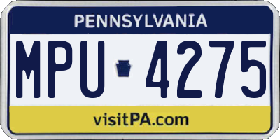 PA license plate MPU4275