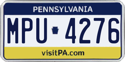 PA license plate MPU4276
