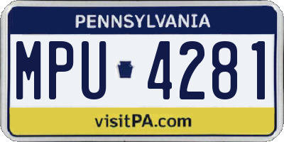PA license plate MPU4281