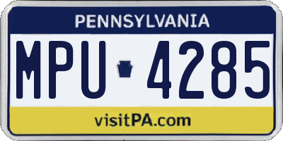 PA license plate MPU4285