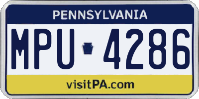 PA license plate MPU4286