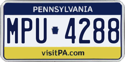 PA license plate MPU4288