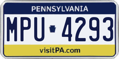 PA license plate MPU4293