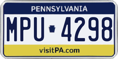 PA license plate MPU4298