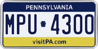 PA license plate MPU4300