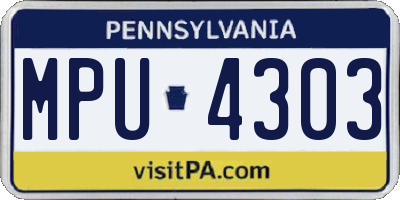 PA license plate MPU4303