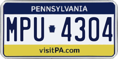 PA license plate MPU4304