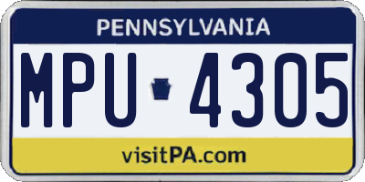 PA license plate MPU4305