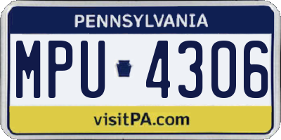PA license plate MPU4306