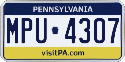 PA license plate MPU4307