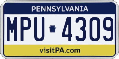 PA license plate MPU4309