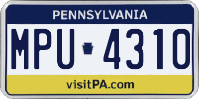 PA license plate MPU4310
