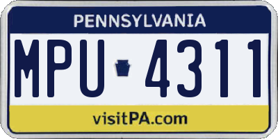 PA license plate MPU4311