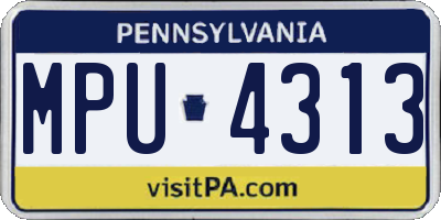 PA license plate MPU4313