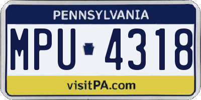 PA license plate MPU4318