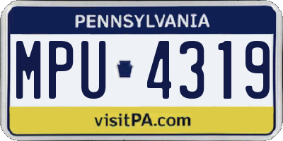 PA license plate MPU4319