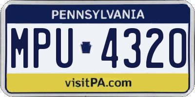 PA license plate MPU4320