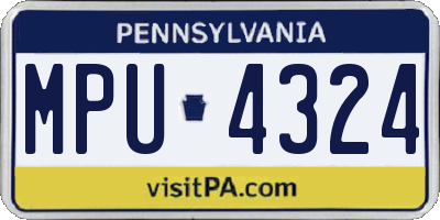PA license plate MPU4324