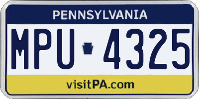 PA license plate MPU4325