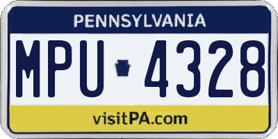 PA license plate MPU4328