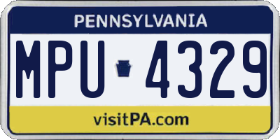 PA license plate MPU4329