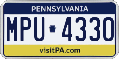PA license plate MPU4330