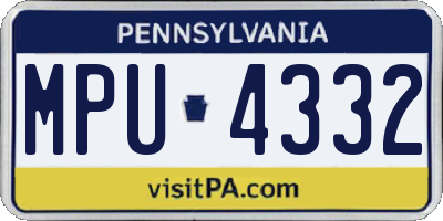 PA license plate MPU4332
