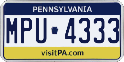PA license plate MPU4333