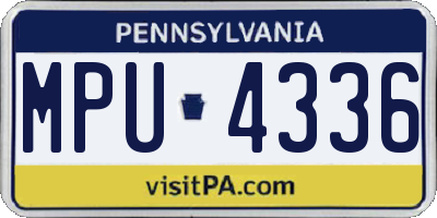 PA license plate MPU4336