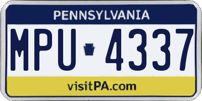 PA license plate MPU4337