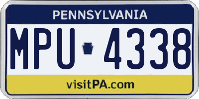 PA license plate MPU4338